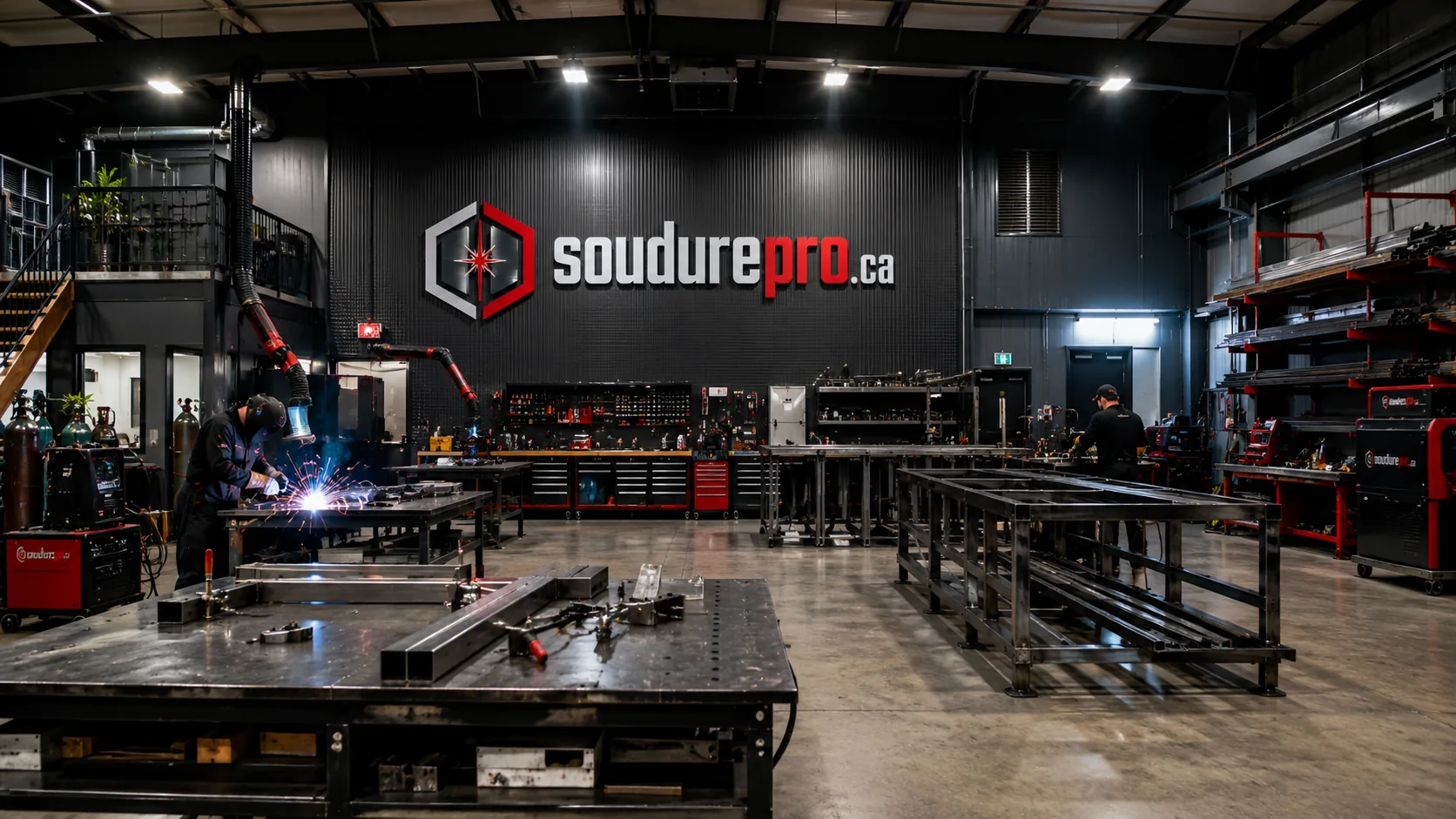 Soudeur au travail en atelier