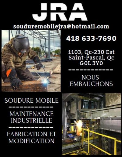 Soudeur, atelier de soudure à Rimouski